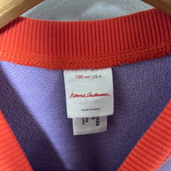 Hanna Andersson Color block Terry Colorful Raglan Sweatshirt Size 4 Cotton - Picture 2 of 9